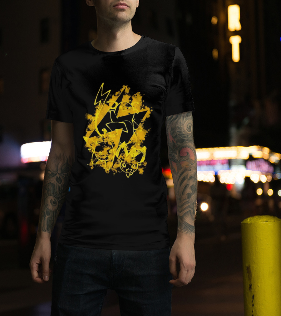 Pikachu Raichu Pichu Electric Evolution Pokemon Splash T-Shirt