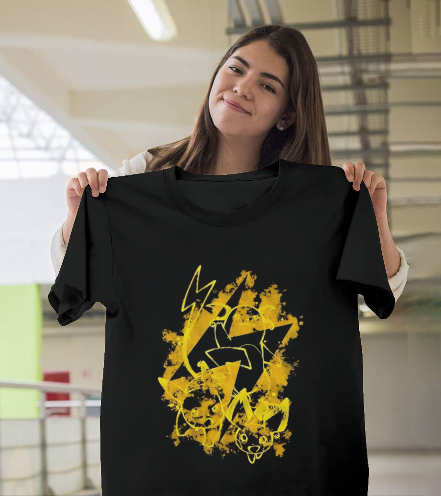 Pikachu Raichu Pichu Electric Evolution Pokemon Splash T-Shirt