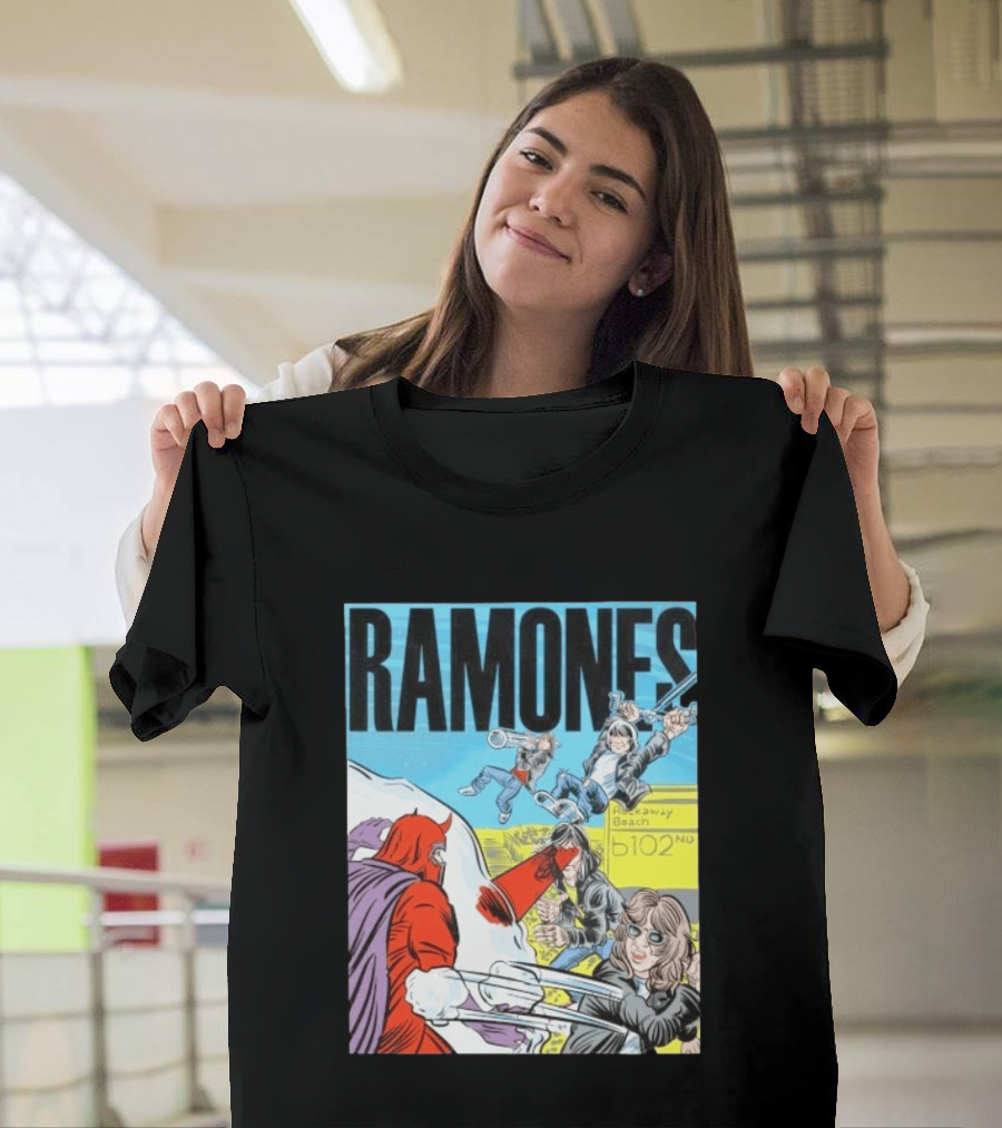 Ramones Rockaway Beach Comic Jack Kirby Style 102nd Street T-Shirt