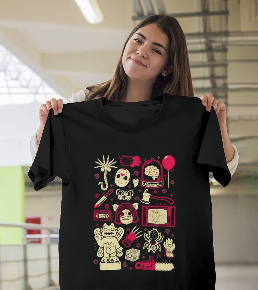 Horror Movie Slasher Mask Chainsaw Creepy Halloween T-Shirt