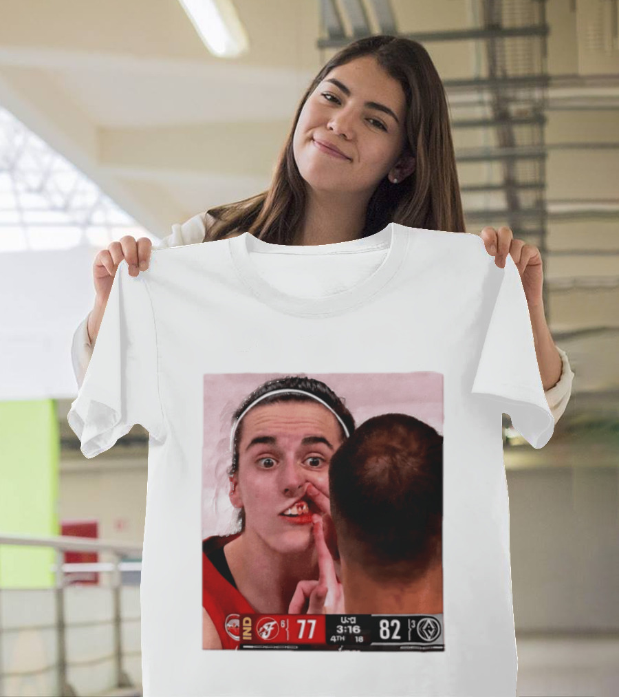 Caitlin Clark Injured Mouth Indiana Basketball Game Score 77 82 Fourth Quarter T-Shirt