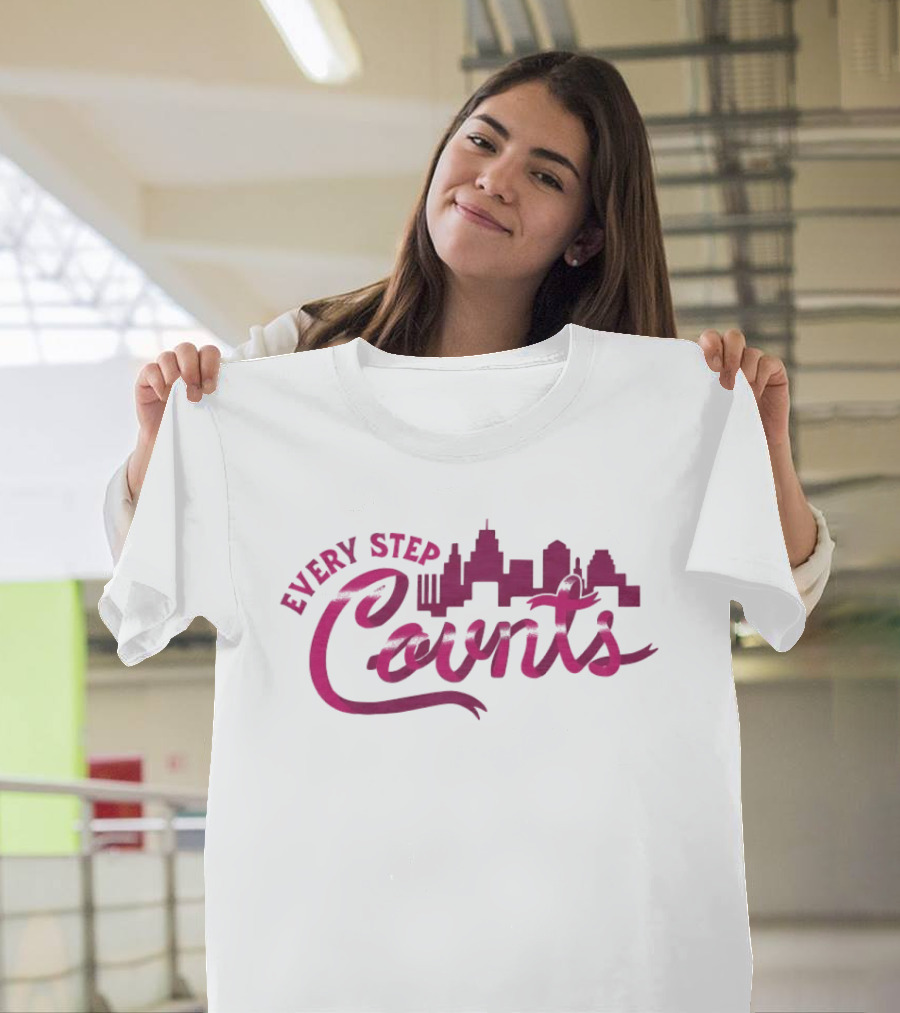 Every Step Counts City Skyline Motivational T-Shirt