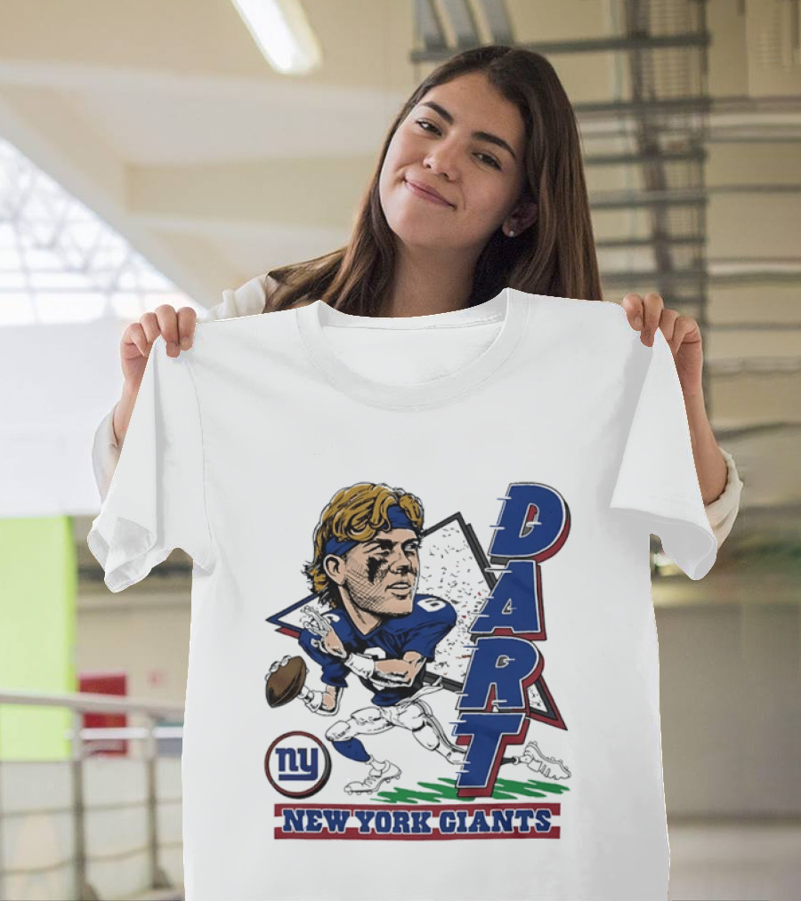 Jaxson Dart New York Giants Quarterback Caricature NFL Football T-Shirt