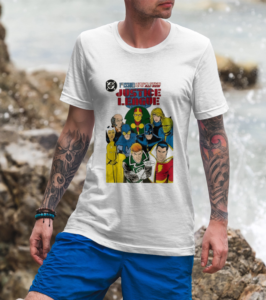 Justice League 1st Issue A Return To Greatness DC Comics Icons Bold Cover T-Shirt