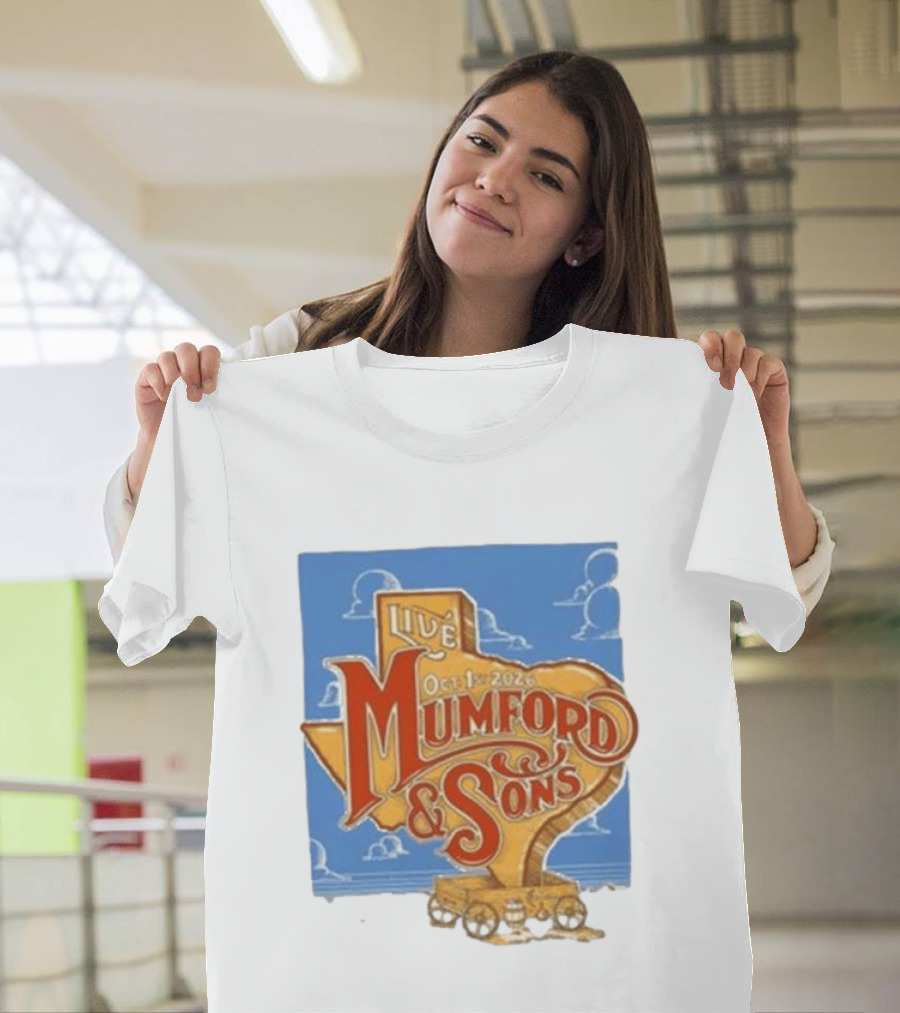 Mumford And Sons Live In The Woodlands Texas Oct 1 2026 T-Shirt