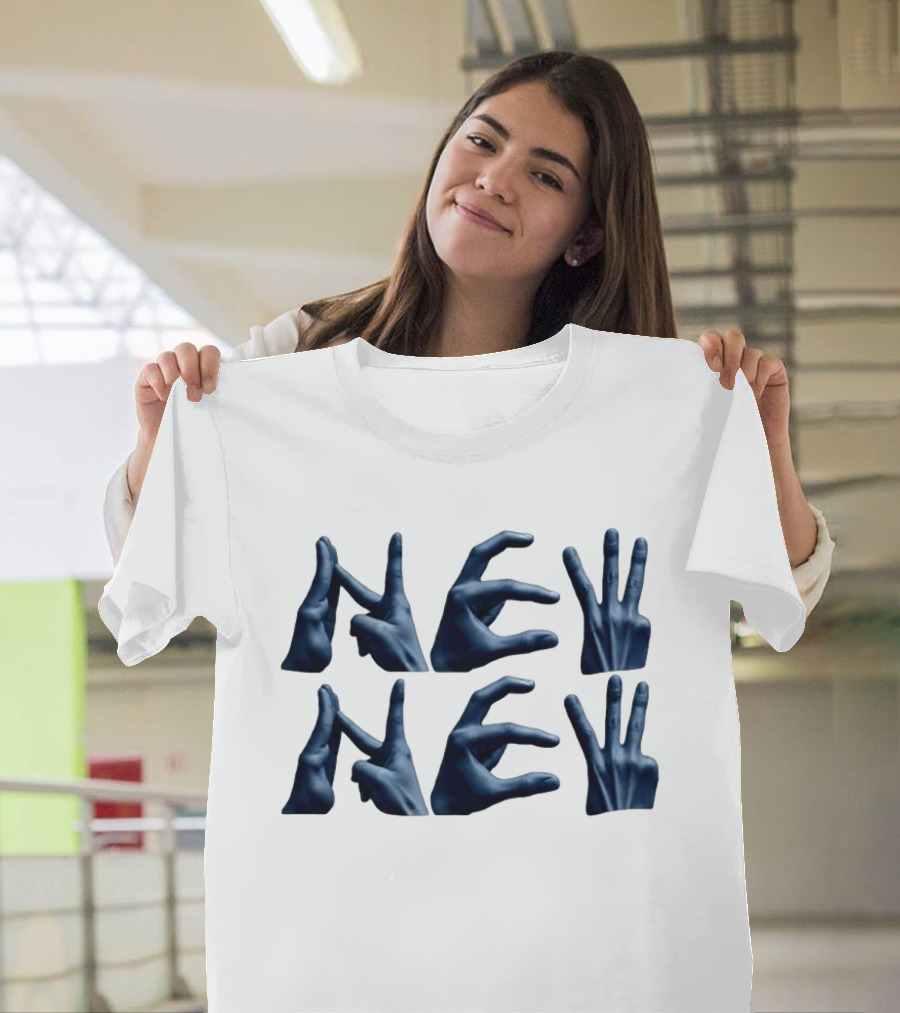New Hand Sign Finger Spelling Gestures Modern NEVERVOKE T-Shirt