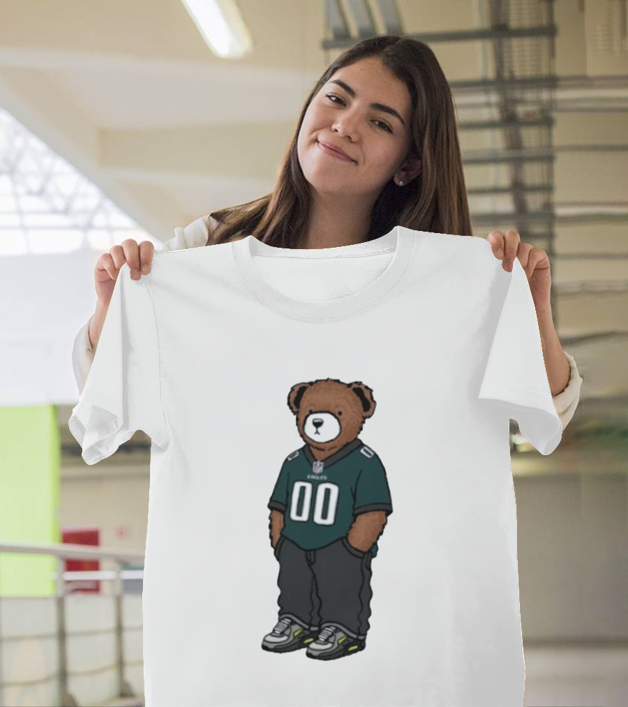 Philadelphia Eagles Teddy Bear Jersey 00 Team Spirit Fan T-Shirt