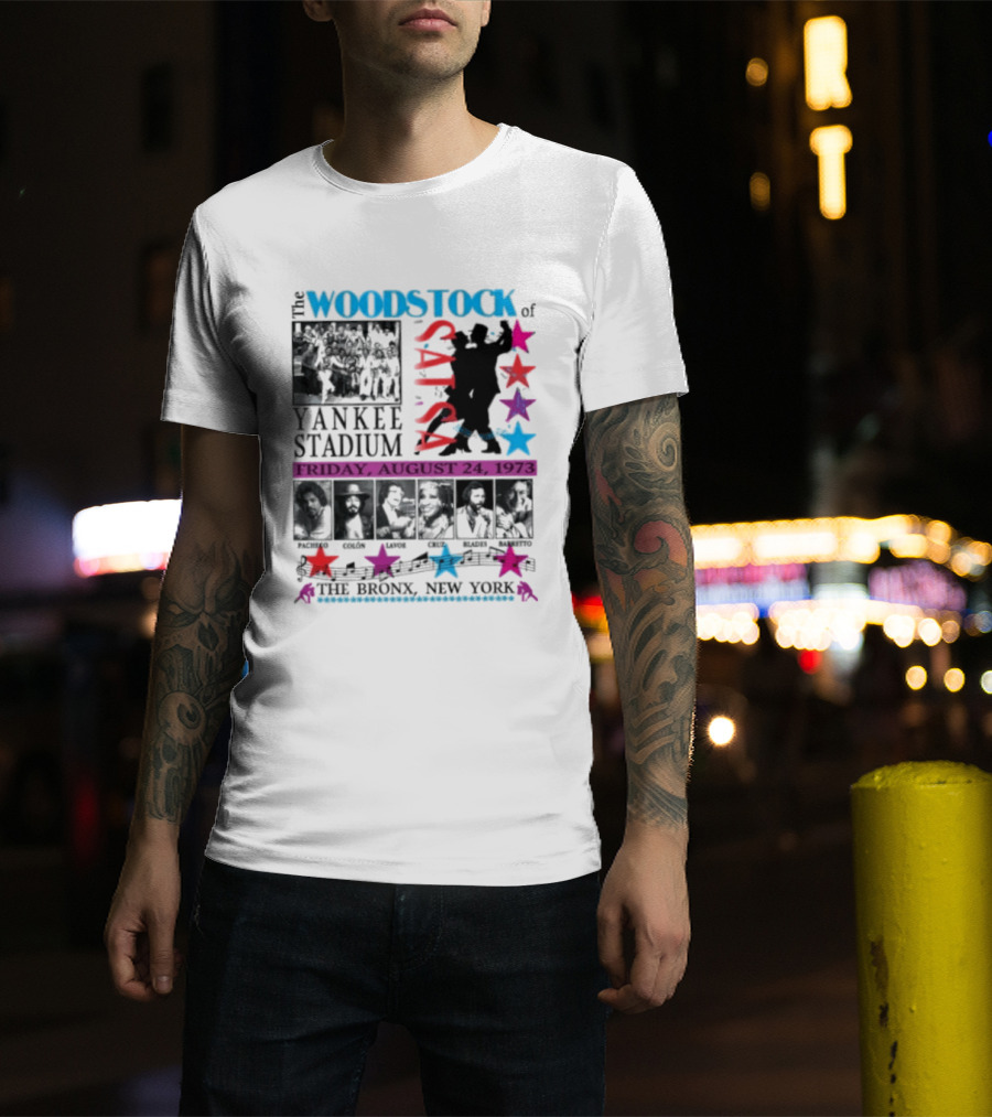 Woodstock Of Salsa Yankee Stadium August 24 1973 Pacheco Colón Lavoe Cruz Blades Barretto Bronx New York T-Shirt