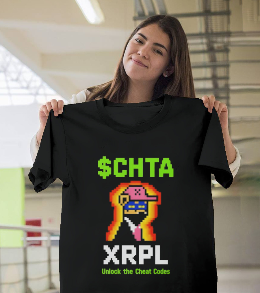 $CHTA XRPL Unlock The Cheat Codes Pixel Art Gamer Crypto T-Shirt