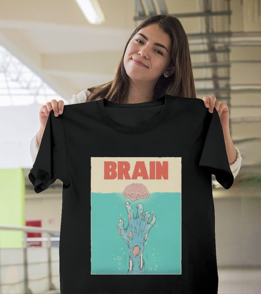 Brain Zombie Hand Horror Undead Creepy T-Shirt