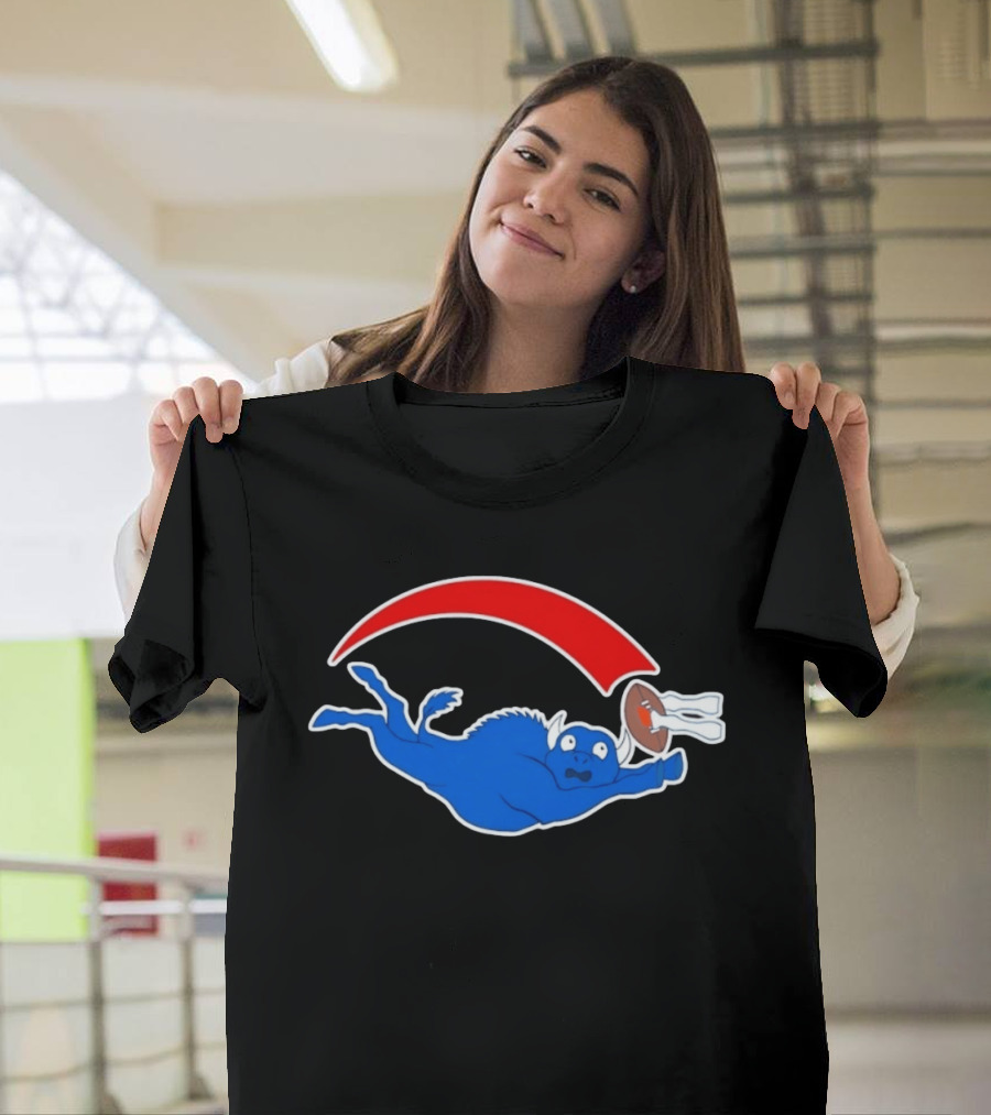 Buffalo Bills Cartoon Parody Football Logo Flying Blue Buffalo T-Shirt