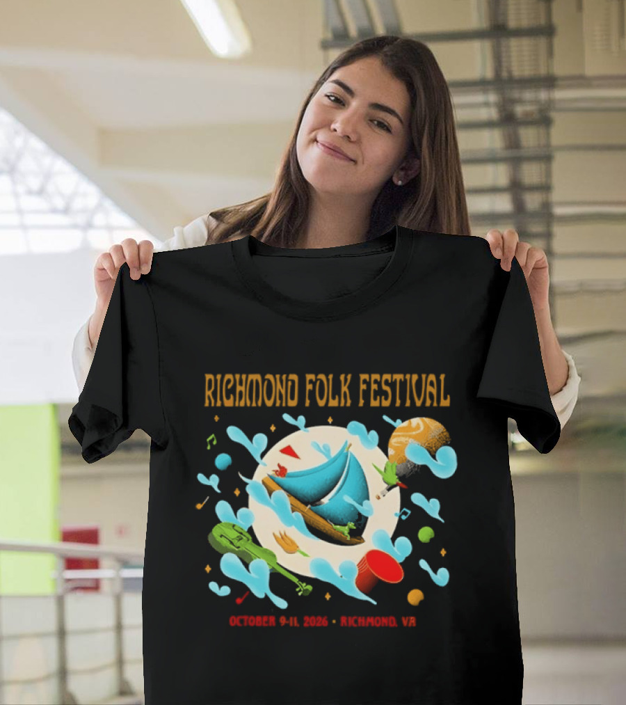 Richmond Folk Festival October 9 11 2026 Richmond VA Music And Food Celebration T-Shirt