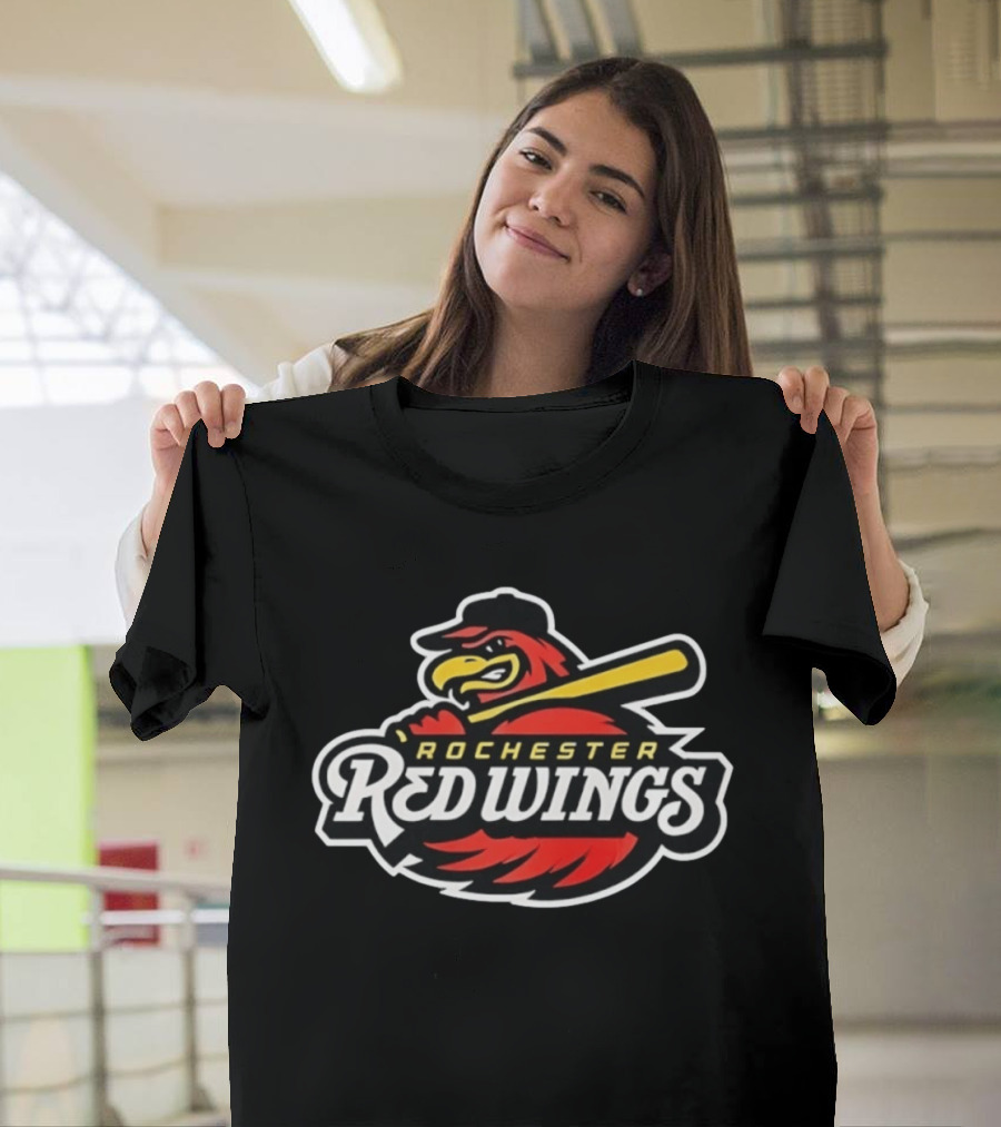Rochester Red Wings Baseball Team Batting Bird T-Shirt