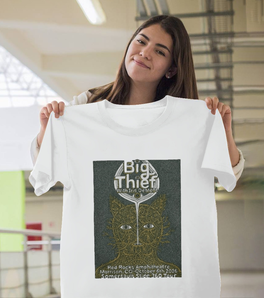 Big Thief With Iris Dement October 6 2026 Red Rocks Amphitheatre Somersault Slide 360 Tour Event Morrison CO T-Shirt