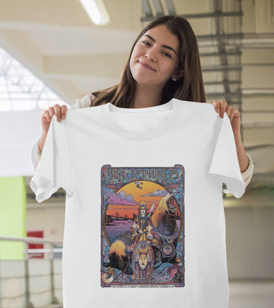 Billy Strings October 2 3 2026 Oakland Arena Vibrant Seal And Bay Bridge T-Shirt