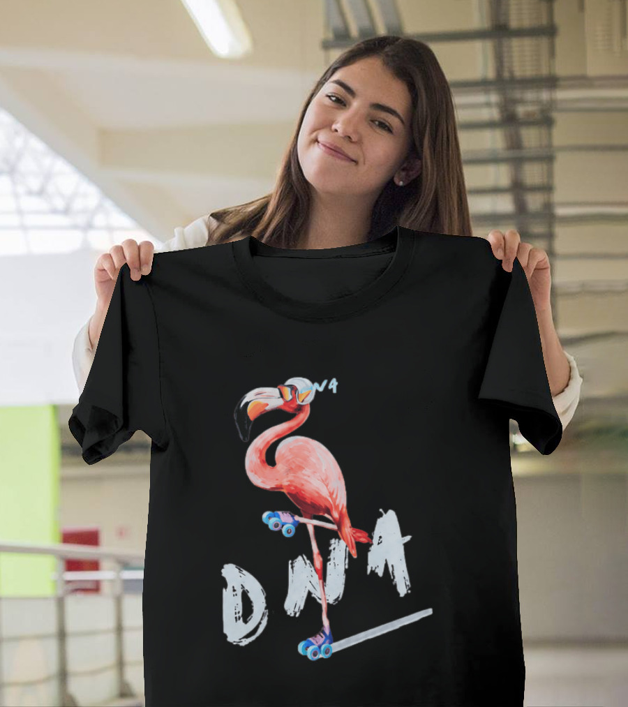 DNA Flamingo Roller Skates Fun Night T-Shirt