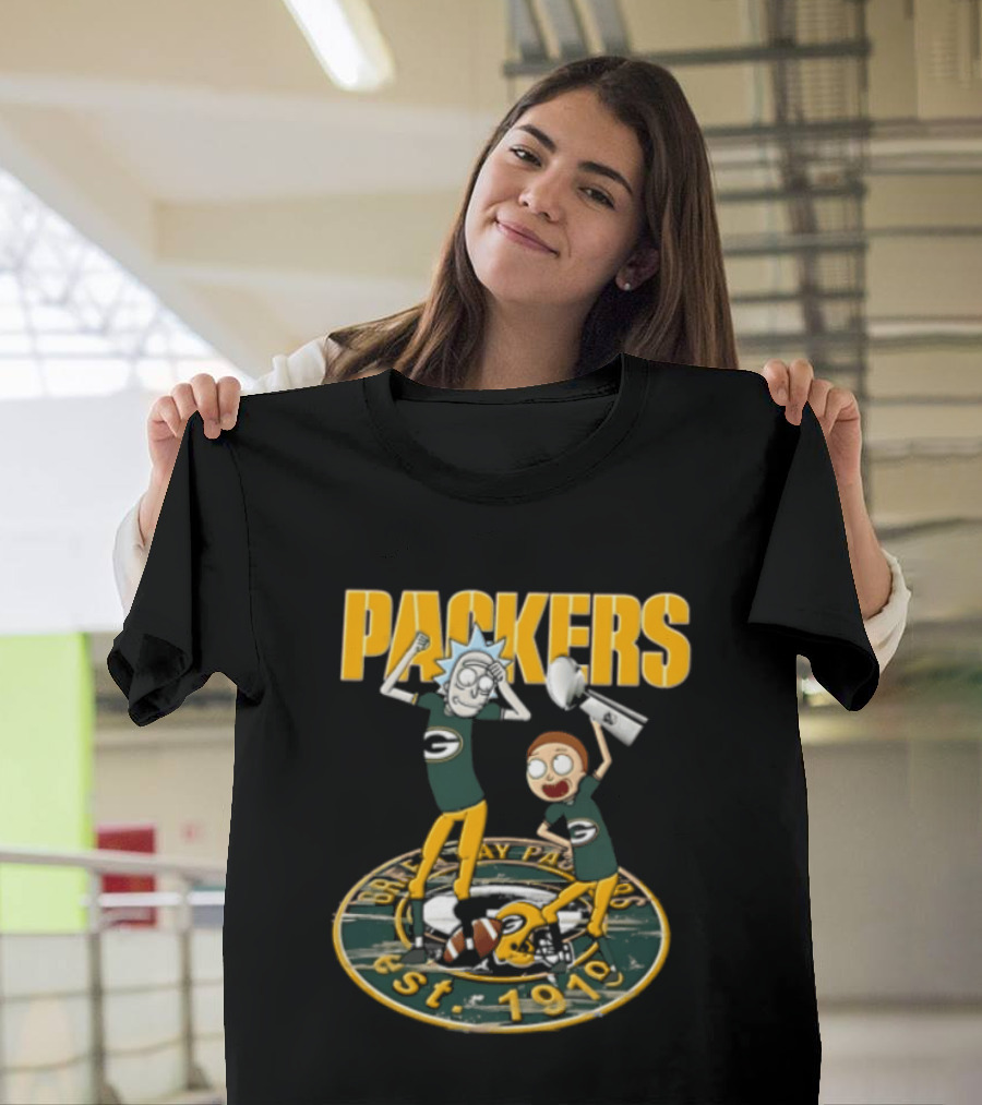 Green Bay Packers Rick Sanchez Morty Smith Est 1919 Packers T-Shirt