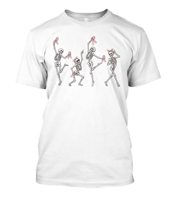 Breast Cancer Awareness Skeleton Ribbon Dance T-Shirt