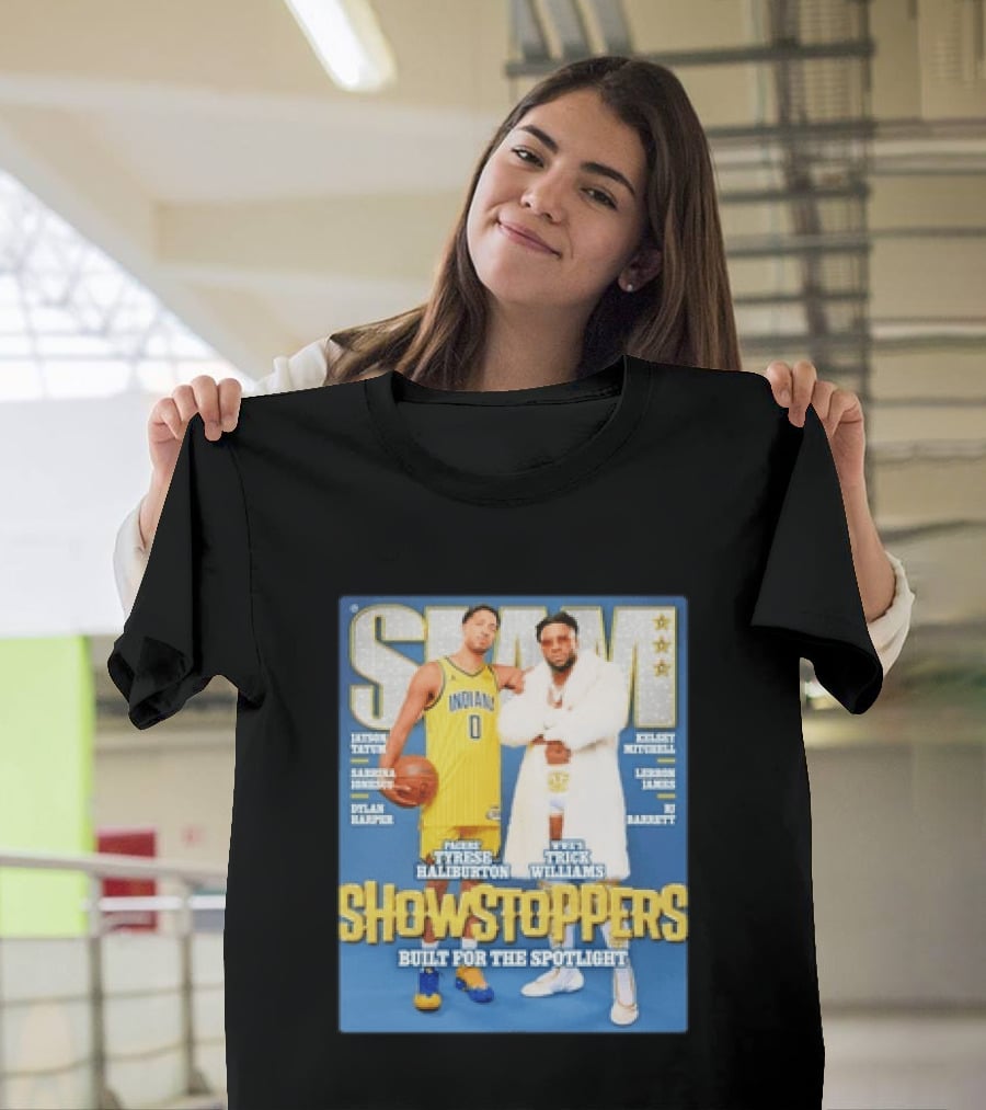 Slam Featuring Tyrese Haliburton And Trick Williams Showstoppers Built For The Spotlight T-Shirt