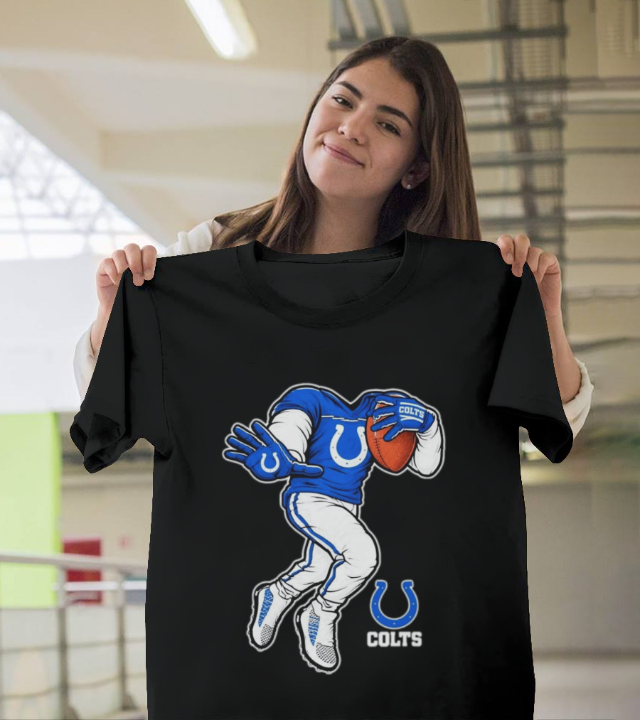 Indianapolis Colts Toddler Yard Rush II Football Player Colts Horseshoe T-Shirt