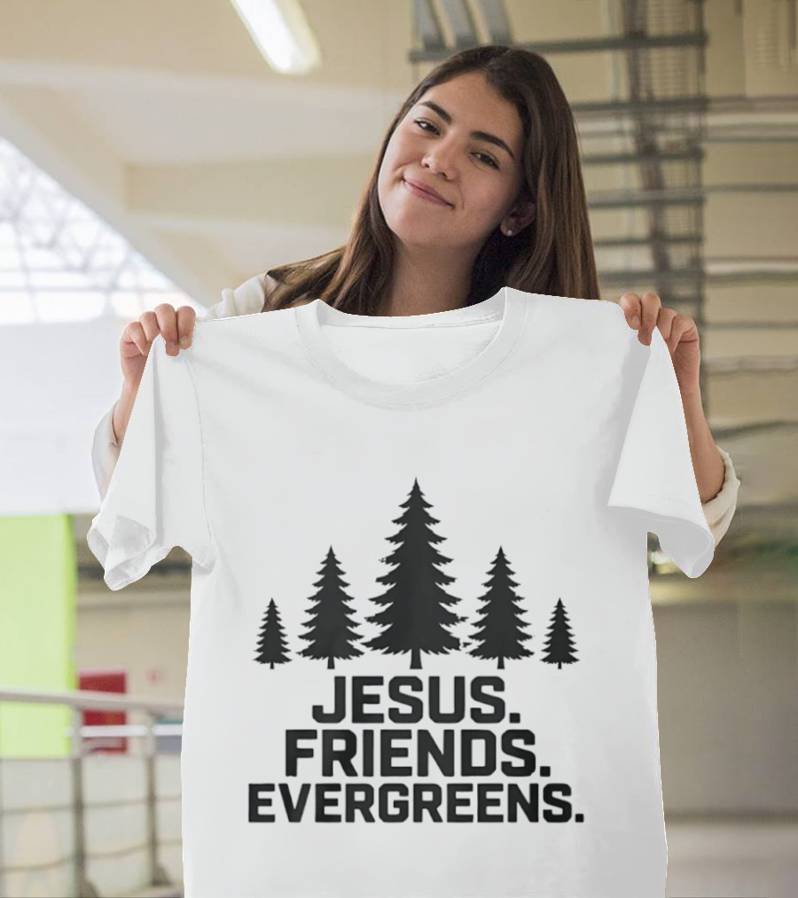 Jesus Friends Evergreens Christian Holiday Tree T-Shirt