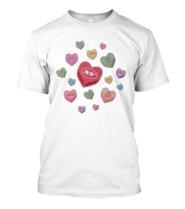 New York Jets Valentine Hearts Sunday Soulmates Jet Up MVP Of My Heart T-Shirt