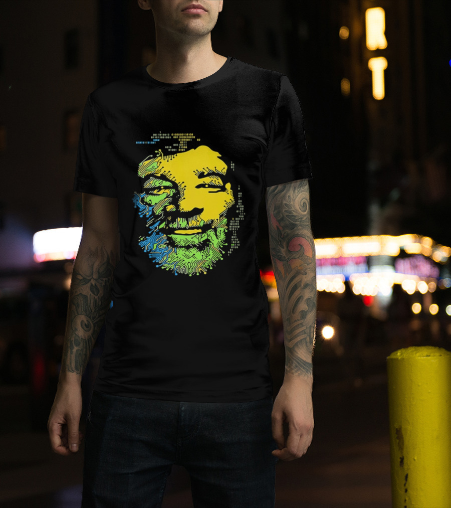 Bob Marley Reggae Circuit Face Yellow Green Blue T-Shirt