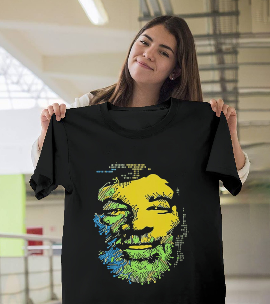 Bob Marley Reggae Circuit Face Yellow Green Blue T-Shirt