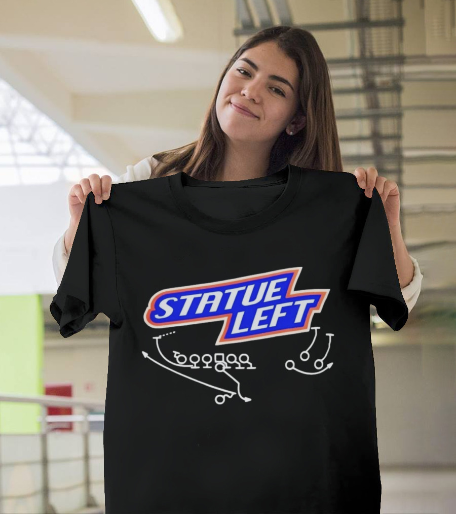 Boise State Broncos Statue Left Football Play Diagram NFL College Team Strategy T-Shirt