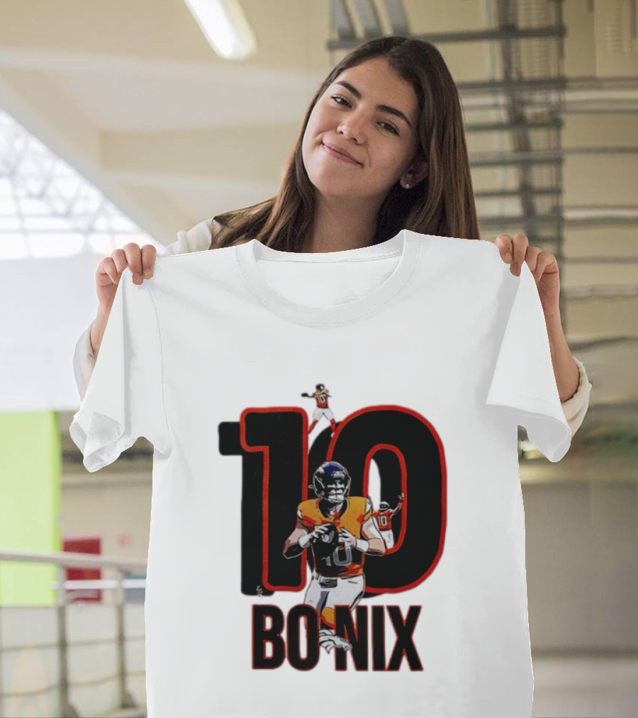 10 Bo Nix Denver Broncos Football Quarterback T-Shirt