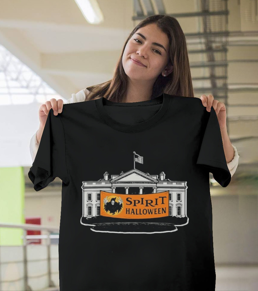 Spirit Halloween White House Haunted Spooky Banner T-Shirt