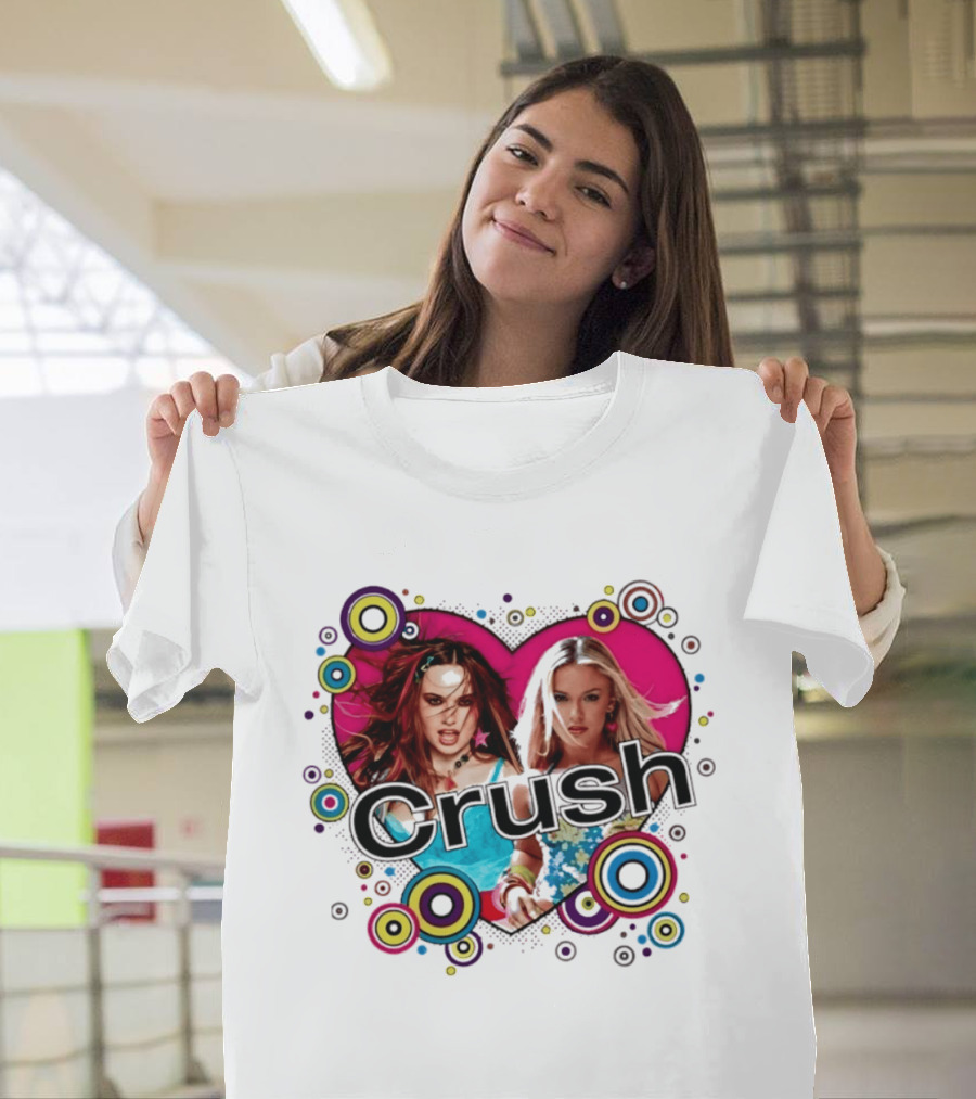 Crush Y2K Aesthetic Heart 2000s Nostalgia Bold Retro Circles T-Shirt
