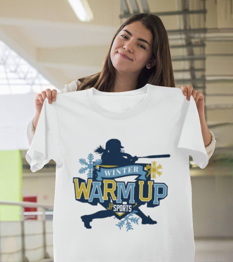 Winter Warm Up JP Sports Softball Snowflakes Batter T-Shirt
