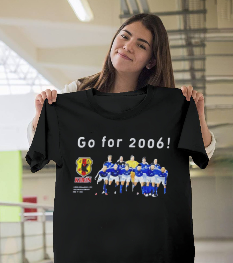 Japan National Football Team Go For 2006 JFA Kirin Soccer Team Photo Blue Jerseys T-Shirt