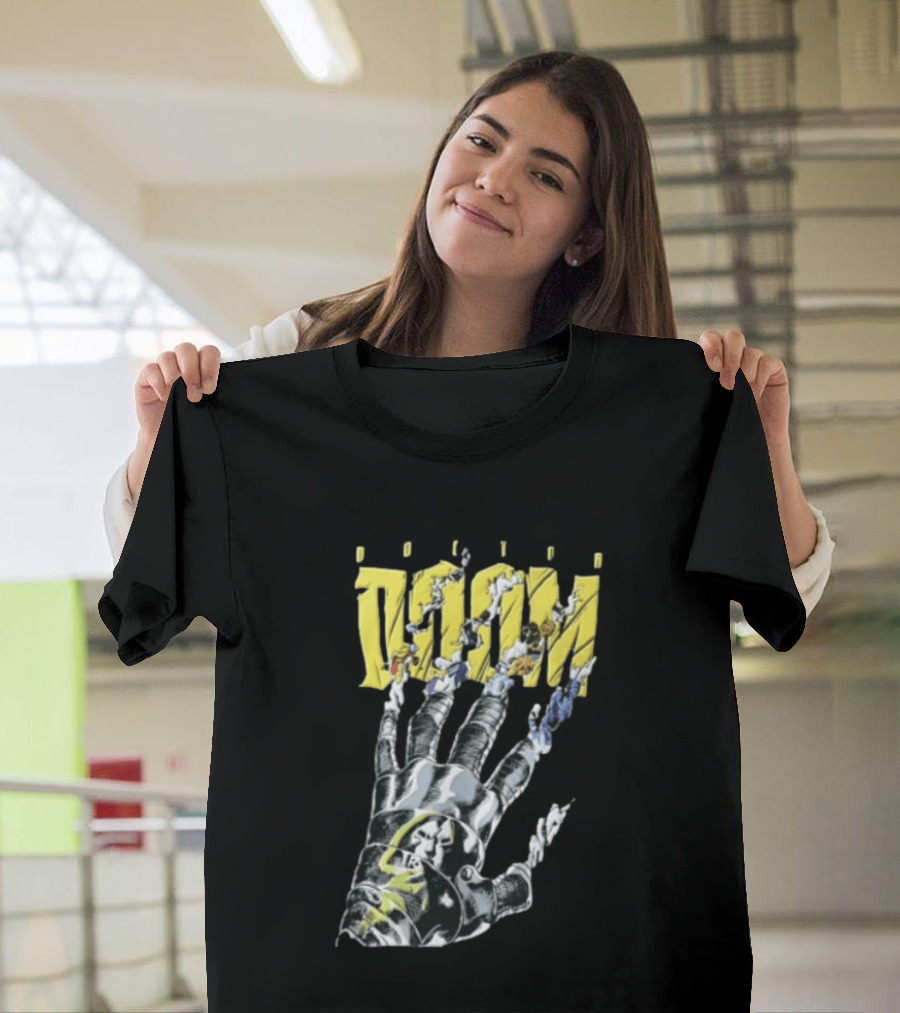 Marvel Doom Metal Gauntlet Ripping Through Paper T-Shirt