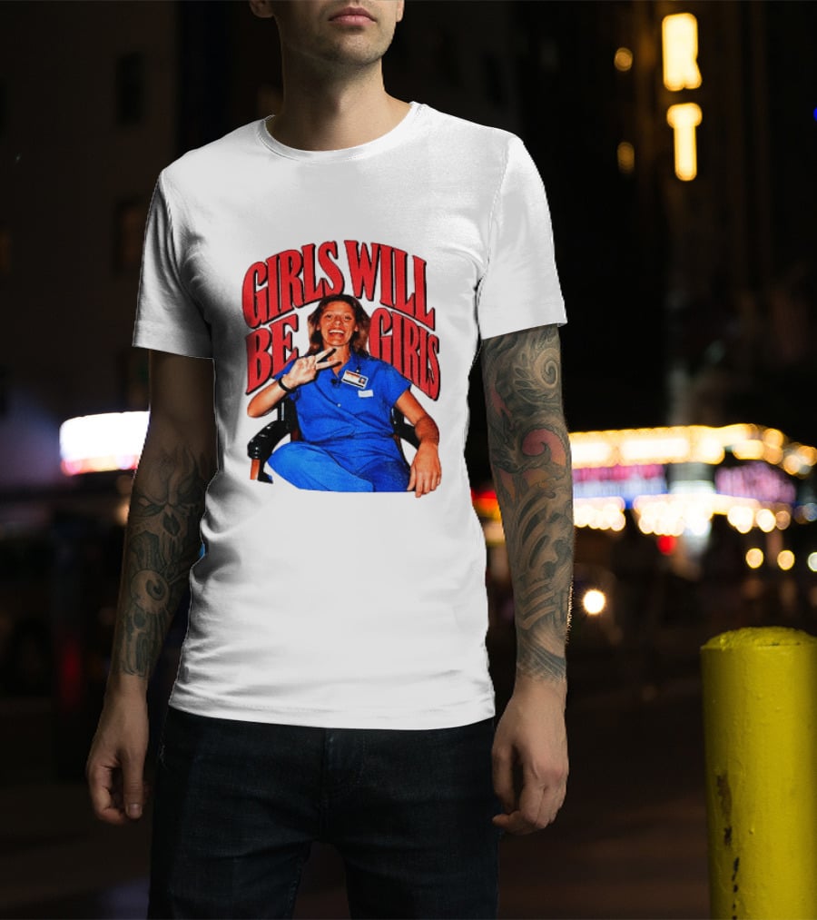 Aileen Wuornos Girls Will Be Girls Peace Sign Blue Outfit T-Shirt