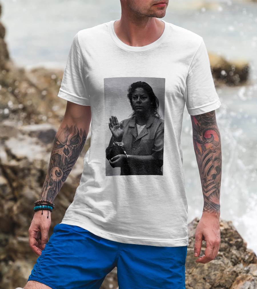 Aileen Wuornos True Crime Handcuffed Raised Hand Political Image T-Shirt