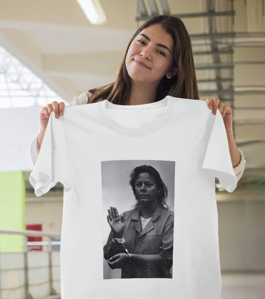Aileen Wuornos True Crime Handcuffed Raised Hand Political Image T-Shirt