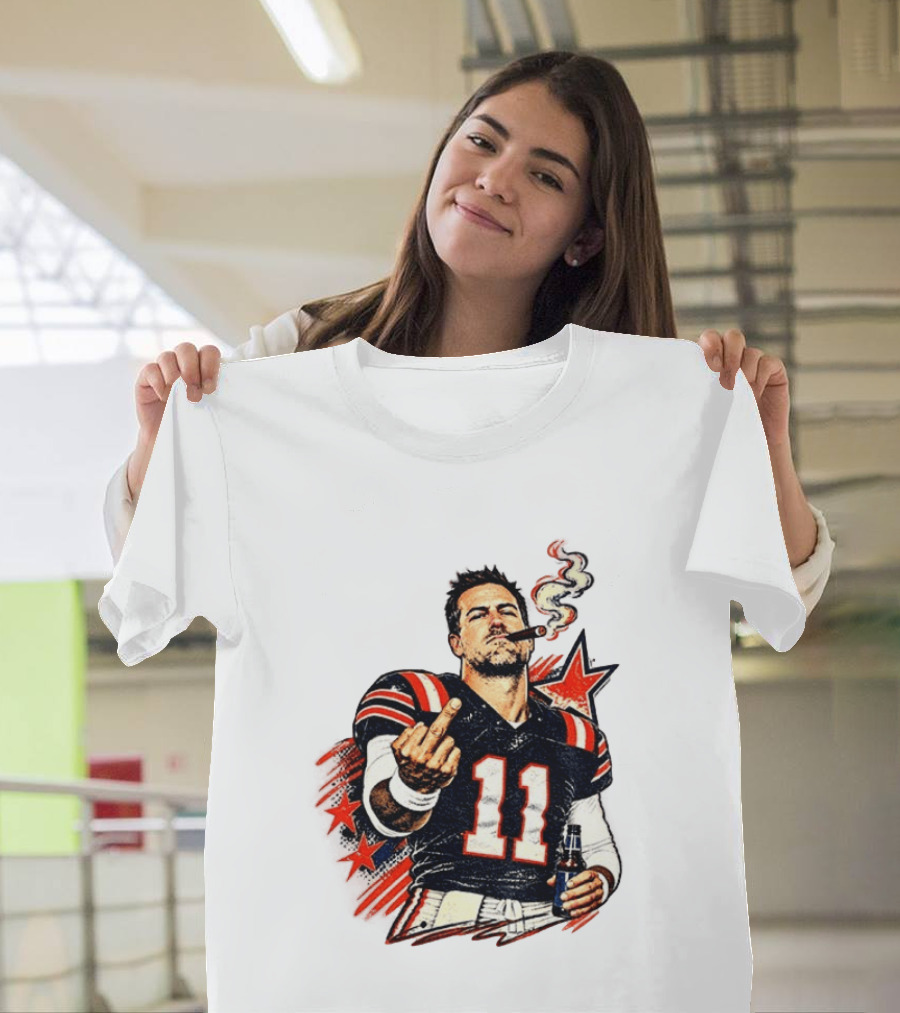 Case Keenum 11 Smoking Cigar Middle Finger Gesture T-Shirt