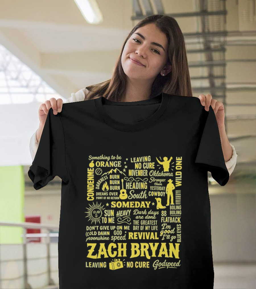 Zach Bryan Godspeed Cowboy Revival Lyrics Wild One Leaving Oklahoma T-Shirt
