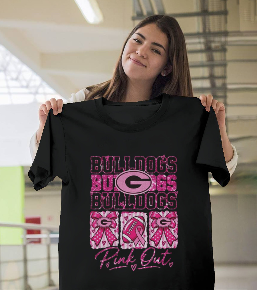 Bulldogs G Pink Out Breast Cancer Awareness Game Day T-Shirt