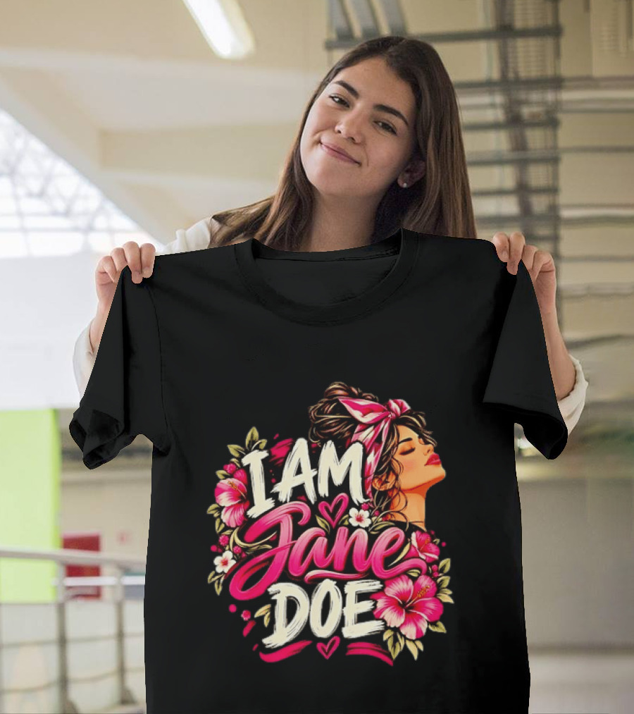 I Am Jane Doe Floral Flowers Woman Empowerment T-Shirt