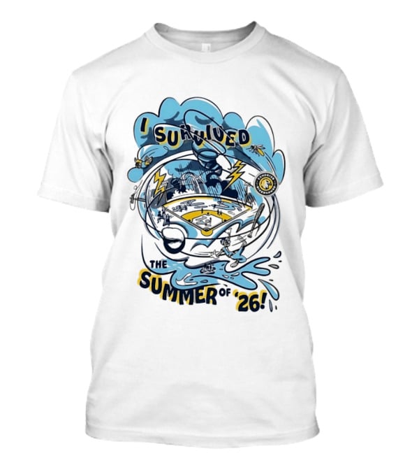 I Survived The Summer Of '26 Edmonton Riverhawks Baseball Lightning Storms T-Shirt