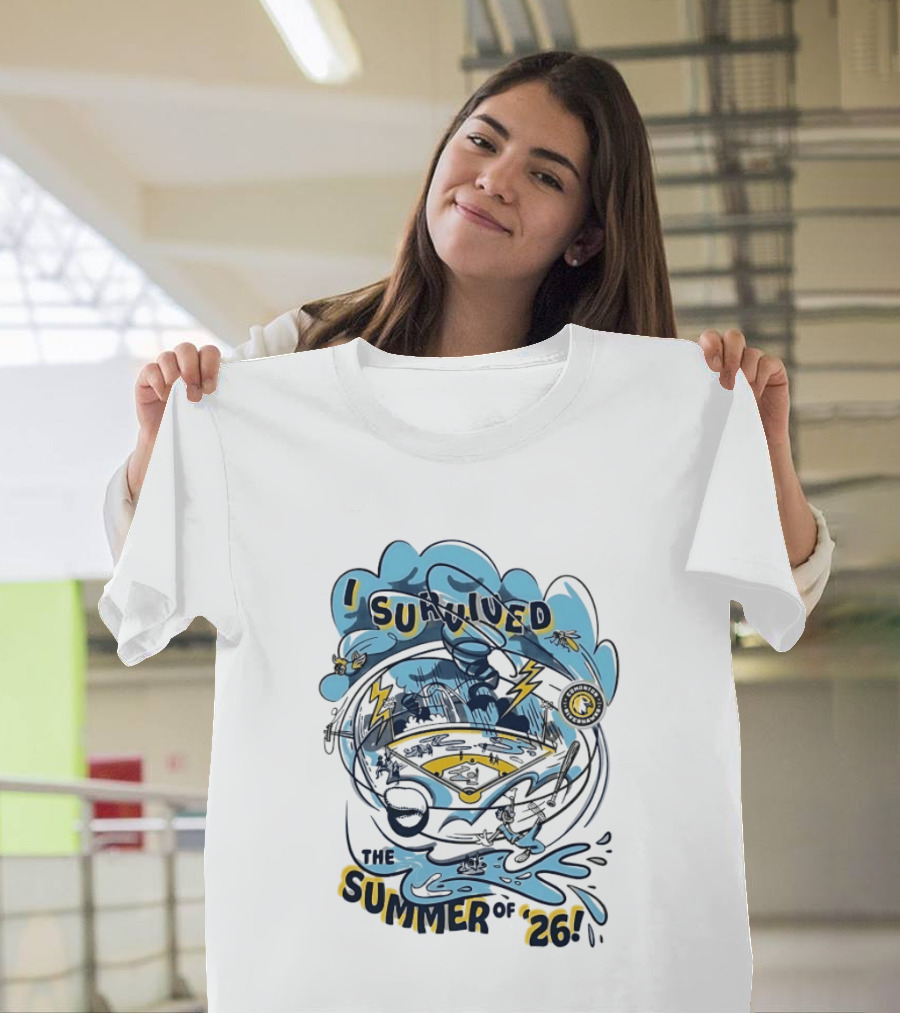 I Survived The Summer Of '26 Edmonton Riverhawks Baseball Lightning Storms T-Shirt