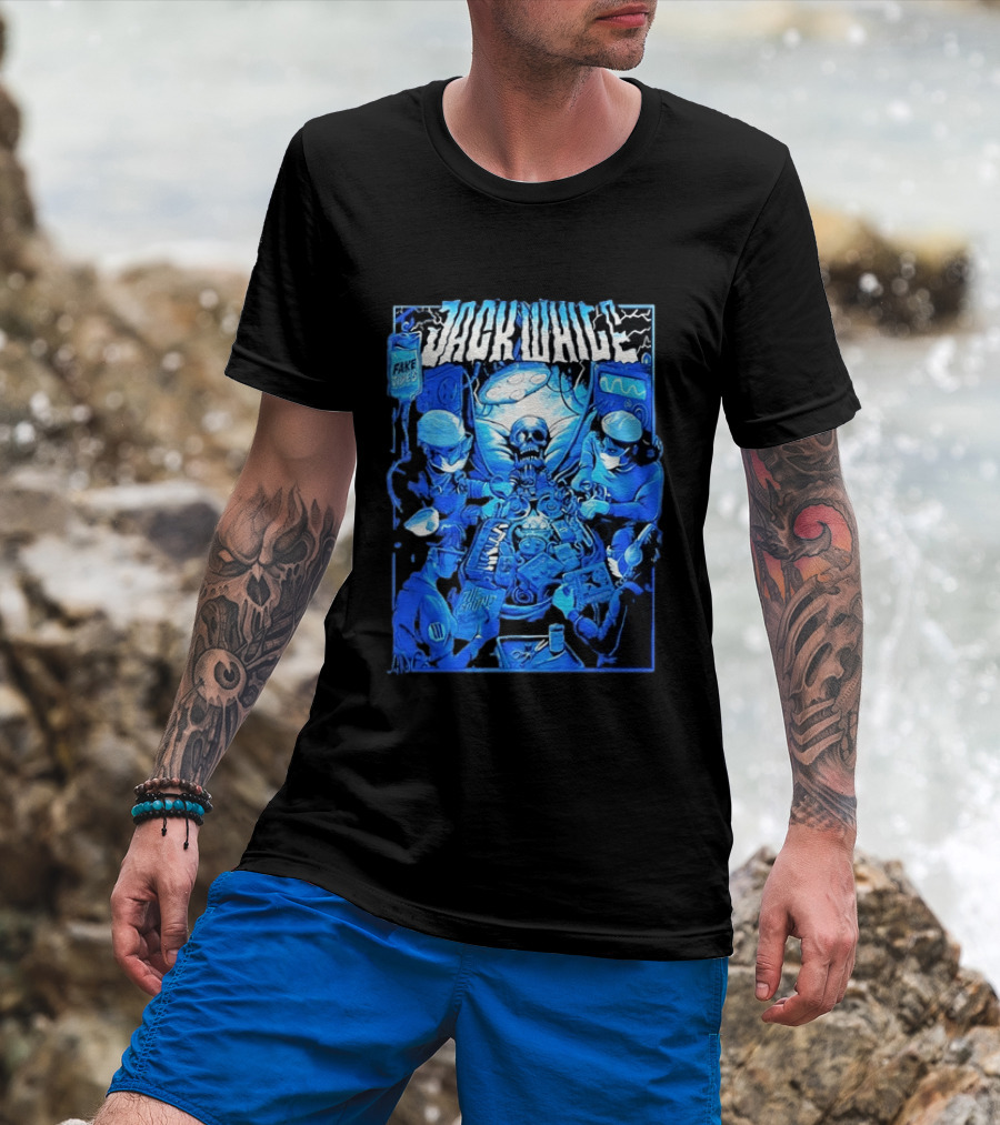 Jack White Fake Tides The Sound Rock Music Skeleton Surgeons T-Shirt