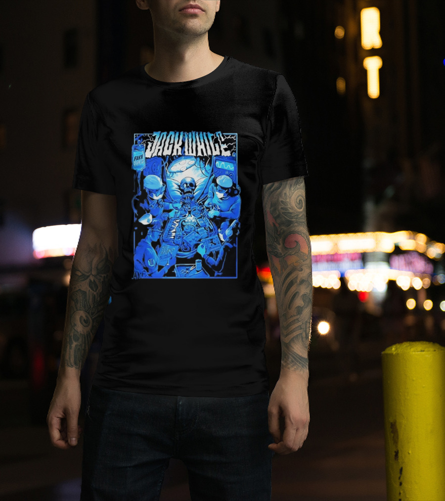 Jack White Fake Tides The Sound Rock Music Skeleton Surgeons T-Shirt