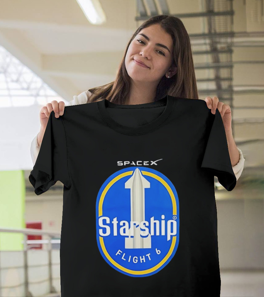 SpaceX Starship Flight 6 Mission Patch Emblem Space Exploration T-Shirt