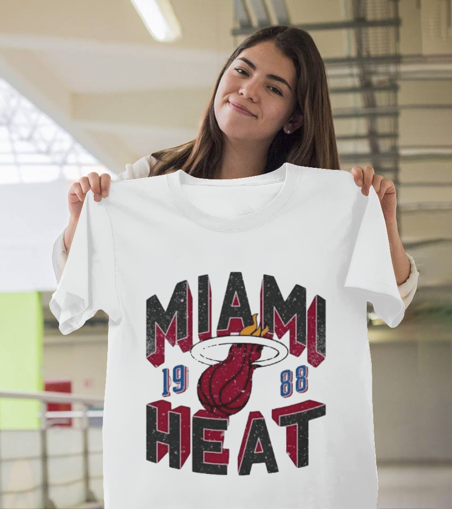 Miami Heat 1988 Flaming Basketball NBA Peace Collective T-Shirt