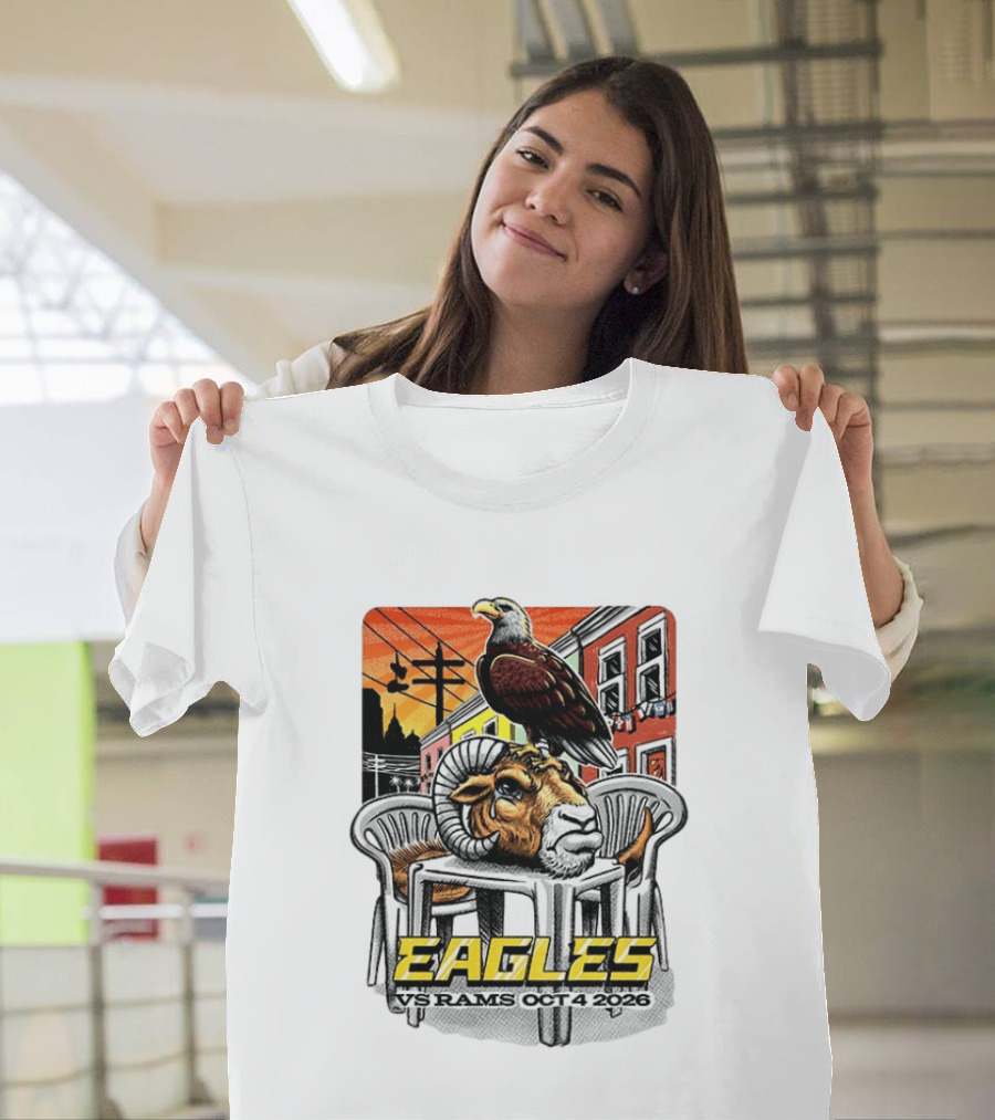 Eagles Vs Rams Oct 4 2026 Philadelphia Skyline T-Shirt