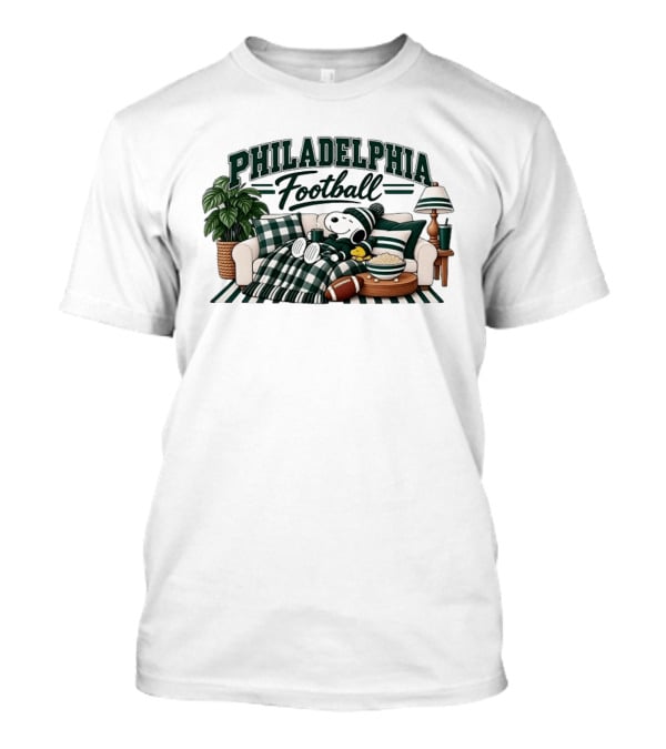 Philadelphia Eagles Football Snoopy Woodstock Cozy Couch T-Shirt